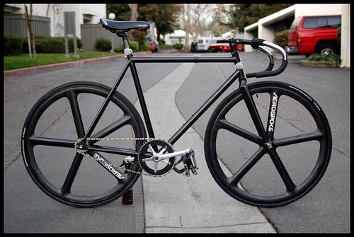 black fixed gear bike